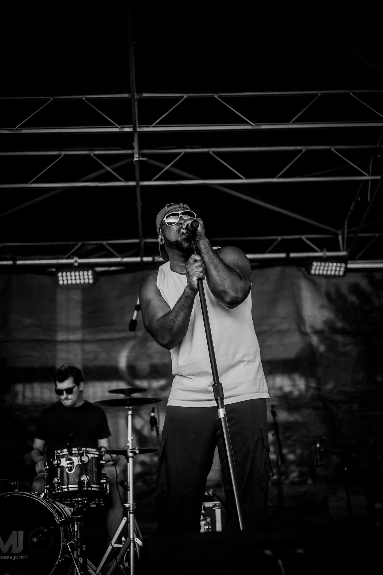 Bad Juju performing live with Little Moses Jones