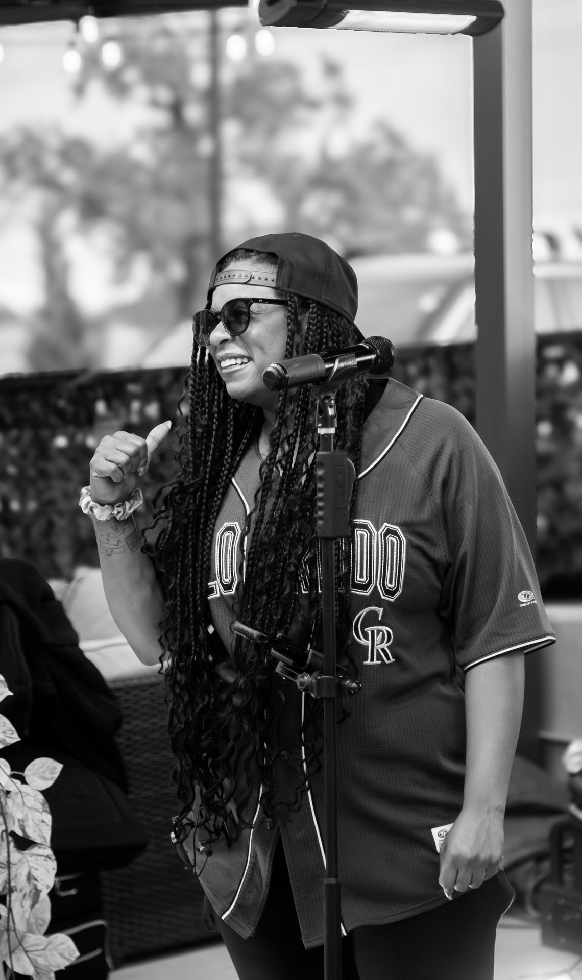 Jaz Mac performing live with Little Moses Jones