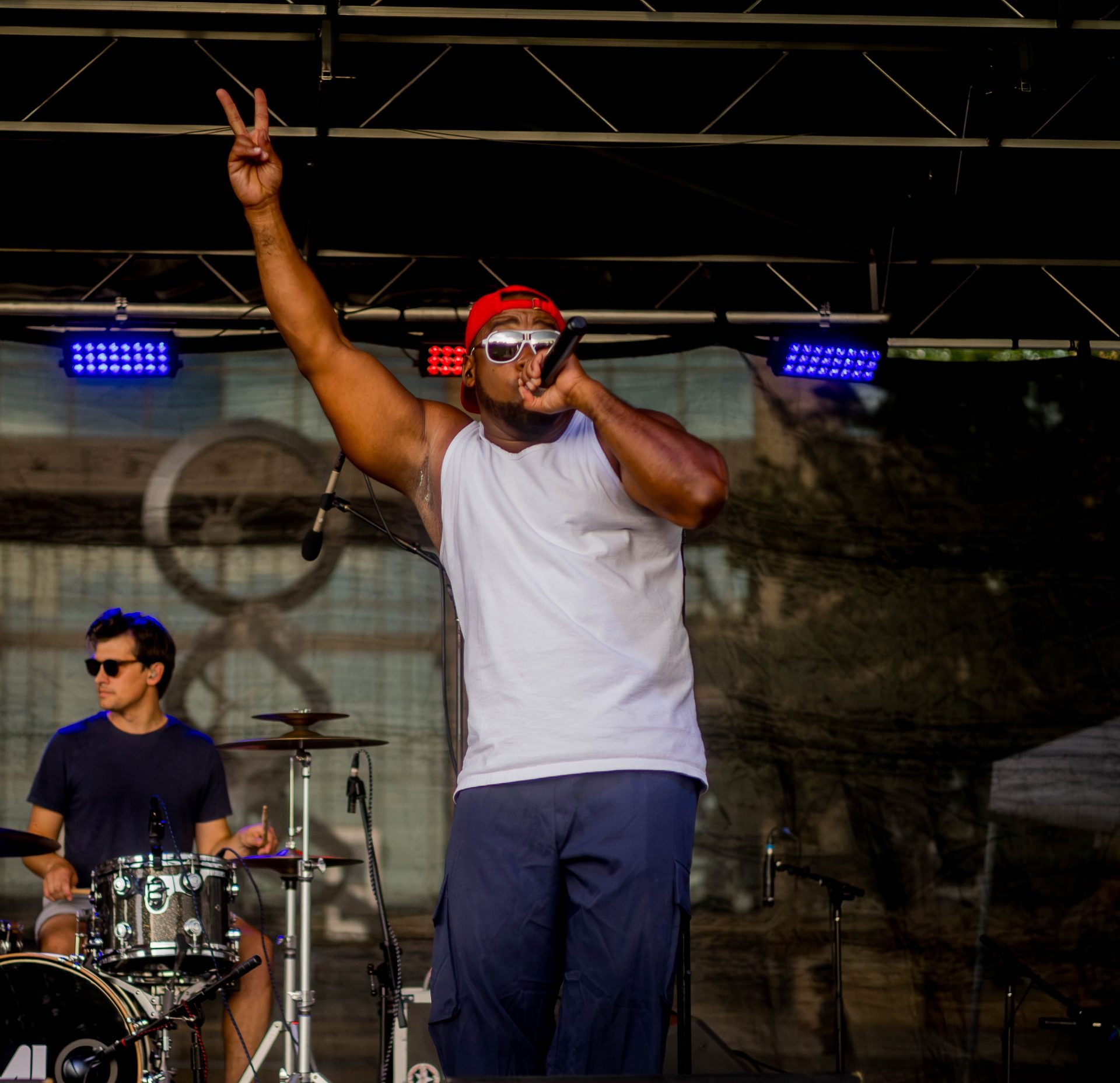 Joe Della Penna and Bad Juju performing live with Little Moses Jones